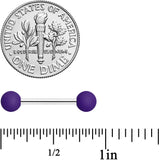 14G 9/16 Purple Matte Barbell Nipple Ring Set