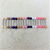 14G 9/16 Hot Pink White Matte Barbell Nipple Ring Set of 4