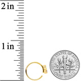 18G 3/8 Pink Green Gem Gold Tone Triangle Nose Hoop