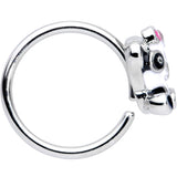 18G 3/8 Black White Precious Panda Nose Hoop