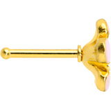 20G 1/4 Clear Gem Gold Tone Pretty Little Flower Nose Bone