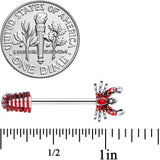 14G 9/16 Stainless Steel Red Nautical Lobster Barbell Nipple Set