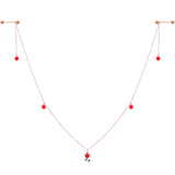 14G 9/16 Gold Tone Red Flower Valentine Dangle Nipple Chain