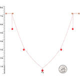 14G 9/16 Gold Tone Red Flower Valentine Dangle Nipple Chain