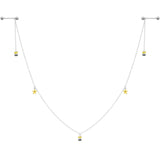 14G 9/16 Yellow Flower Bee Dangle Nipple Chain