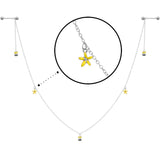 14G 9/16 Yellow Flower Bee Dangle Nipple Chain