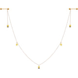 14G 9/16 Gold Tone Yellow Flower Bee Dangle Nipple Chain