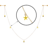 14G 9/16 Gold Tone Yellow Flower Bee Dangle Nipple Chain