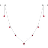 14G 9/16 Red Rose Flower Valentine Dangle Nipple Chain