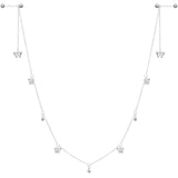 14G 9/16 Clear Gem Butterfly Dangle Nipple Chain