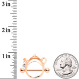 14G 5/8 Clear Gem Rose Gold Tone Teapot Nipple Shield Set