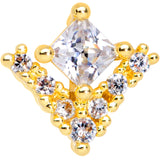 20G 5/16 Clear CZ Gem Gold Tone Chevron Nose Hoop