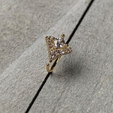 20G 5/16 Clear CZ Gem Gold Tone Chevron Nose Hoop