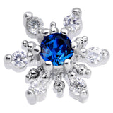 20G 5/16 Clear Blue CZ Gem Snowflake Christmas Nose Bone