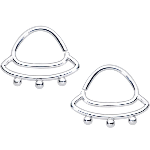 14G 1/2 Outer Space UFO Nipple Ring Set