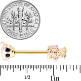 14G 5/8 Black Gem Gold Tone Mummy Halloween Nipple Ring Set