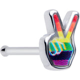 20G 5/16 Rainbow Gay Pride Peace Sign Nose Bone
