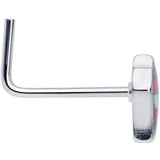 20G 5/16 Pink White Blue Transgender Pride Fist L-Shaped Nose Ring