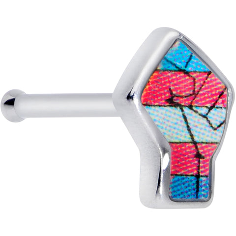 20G 8mm Pink White Blue Transgender Pride Fist Nose Ring