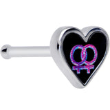 20G 5/16 Lesbian Love Heart Nose Bone