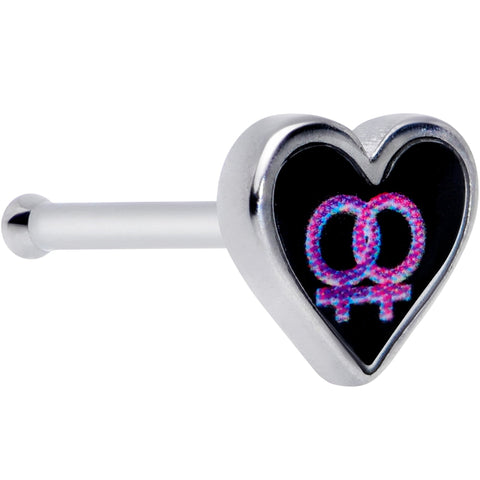 20G 5/16 Lesbian Love Heart Nose Bone