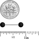 14G 9/16 Basic Black Matte Barbell Nipple Ring Set