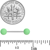 14G 9/16 Mint Green Matte Barbell Nipple Ring Set