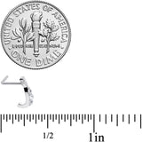 20G 5/16 Clear CZ Gem Trio Graceful Faux Hoop L Shaped Nose Ring