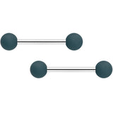 14G 9/16 Dark Grey Light Grey Matte Barbell Nipple Ring Set of 4