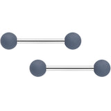 14G 9/16 Dark Grey Light Grey Matte Barbell Nipple Ring Set of 4
