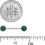 14G 9/16 Dark Grey Light Grey Matte Barbell Nipple Ring Set of 4