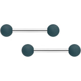 14G 9/16 Peach Grey Matte Barbell Nipple Ring Set of 4