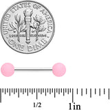 14G 9/16 Pink Peach Matte Barbell Nipple Ring Set of 4