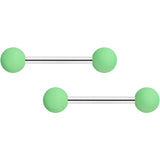 14G 9/16 Mint Green Hot Pink Matte Barbell Nipple Ring Set of 4