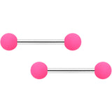 14G 9/16 Mint Green Hot Pink Matte Barbell Nipple Ring Set of 4