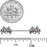 14G 5/8 Aurora Gem Holiday Angels Wings Barbell Nipple Ring Set