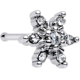 20G 1/4 Clear CZ Gem Snowflake Christmas Nose Bone