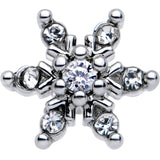 20G 1/4 Clear CZ Gem Snowflake Christmas Nose Bone