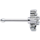 20G 1/4 Clear CZ Gem Snowflake Christmas Nose Bone