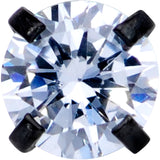 18G 5/16 CZ Gem Black 3mm Threadless Push In Labret Tragus