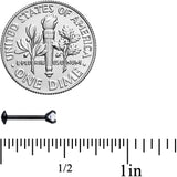 18G 5/16 CZ Gem Black 3mm Threadless Push In Labret Tragus