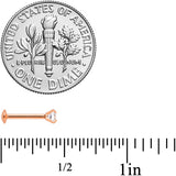 18G 5/16 CZ Rose Gold PVD 3mm Threadless Push In Labret Tragus