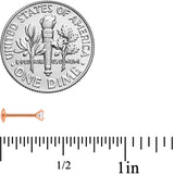 20G 1/4 CZ Gem Rose Gold PVD 2mm Threadless Push In Labret Tragus