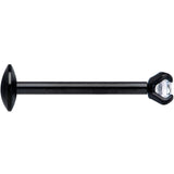 20G 5/16 CZ Gem Black 2mm Threadless Push In Labret Tragus