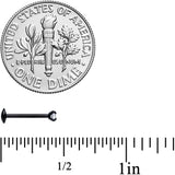 20G 5/16 CZ Gem Black 2mm Threadless Push In Labret Tragus