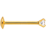 20G 5/16 CZ Gem Gold PVD 2mm Threadless Push In Labret Tragus