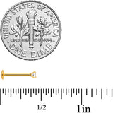 20G 5/16 CZ Gem Gold PVD 2mm Threadless Push In Labret Tragus