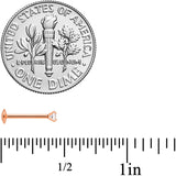 20G 5/16 CZ Rose Gold PVD 2mm Threadless Push In Labret Tragus