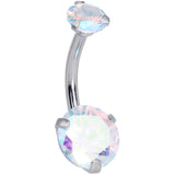 Aurora CZ Gem Duo Internally Threaded Belly Ring