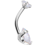Aurora CZ Gem Duo Internally Threaded Belly Ring